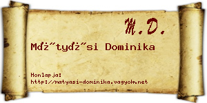Mátyási Dominika névjegykártya